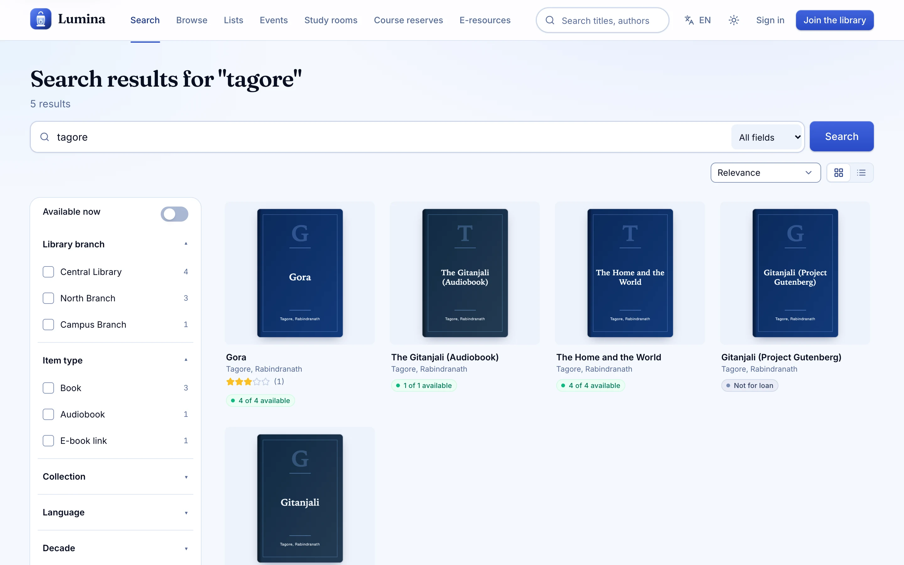Search, then the book